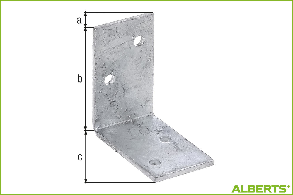ALBERTS 213244 Winkel Stahl roh, feuerverzinkt, 40 x 70 x 70 mm – Bild 2