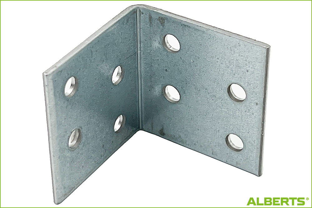 ALBERTS 330194 Winkelverbinder Stahl roh, 40 x 40 x 40 mm, 25er-Packung