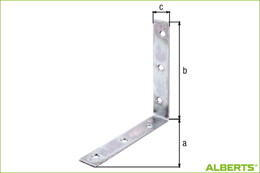 ALBERTS 332402 Stuhlwinkel Stahl roh, sendzimirverzinkt, 125 x 125 x 22 mm – Bild 2