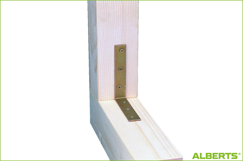 ALBERTS 332402 Stuhlwinkel Stahl roh, sendzimirverzinkt, 125 x 125 x 22 mm – Bild 3