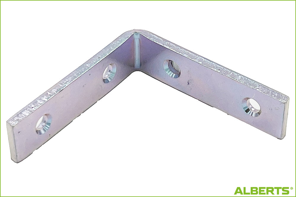 ALBERTS 333058 Balkenwinkel Stahl roh, galvanisch verzinkt, Dickschichtschutz, 80 x 80 x 20 mm