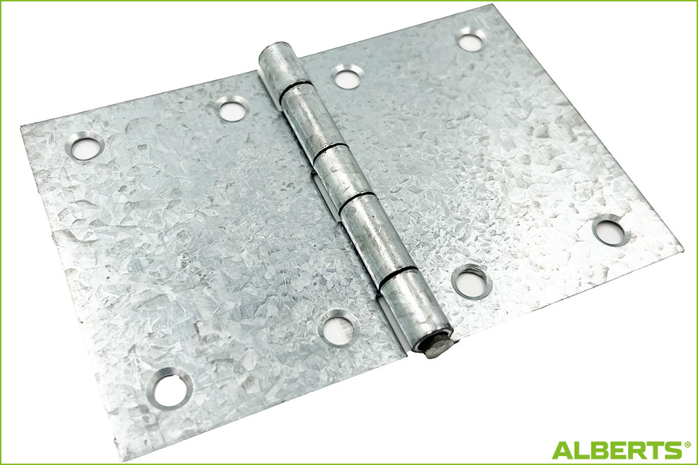 ALBERTS 346515 Scharnier breit mit vernietetem Edelstahlstift, 81 x 128 mm
