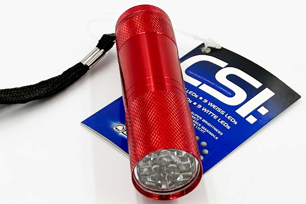 Cleaning Tools 94 LED-Taschenlampe, 9 LEDs, inkl. Batterien, rot