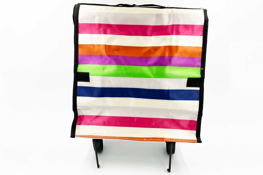 Cleaning Tools 94 Einkaufstrolley mit klappbaren Rädern, farbige Streifen