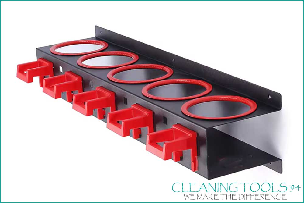 Cleaning Tools 94 Wand-Flaschenhalterung 5-fach inkl. 5 Haken, schwarz-rot