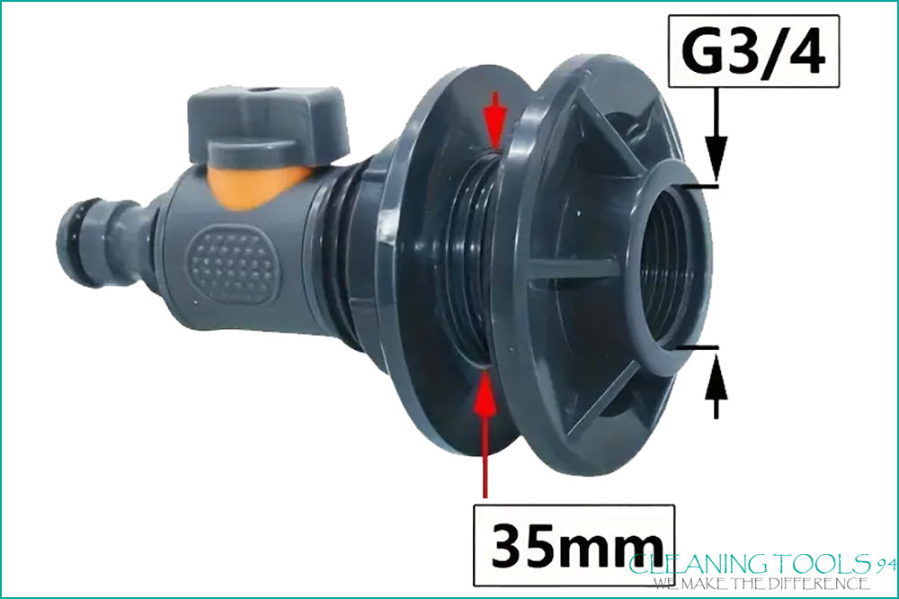Cleaning Tools 94 IBC-Container-Tankauslaufhahn mit DN 9-Schnellverschlussnippel, 35 mm - 3/4 Zoll – Bild 2