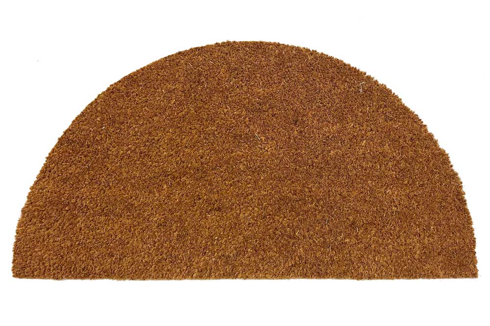 RM24 Kokos-Fussmatte - Bodenmatte, 40 x 75 cm, halbrund braun