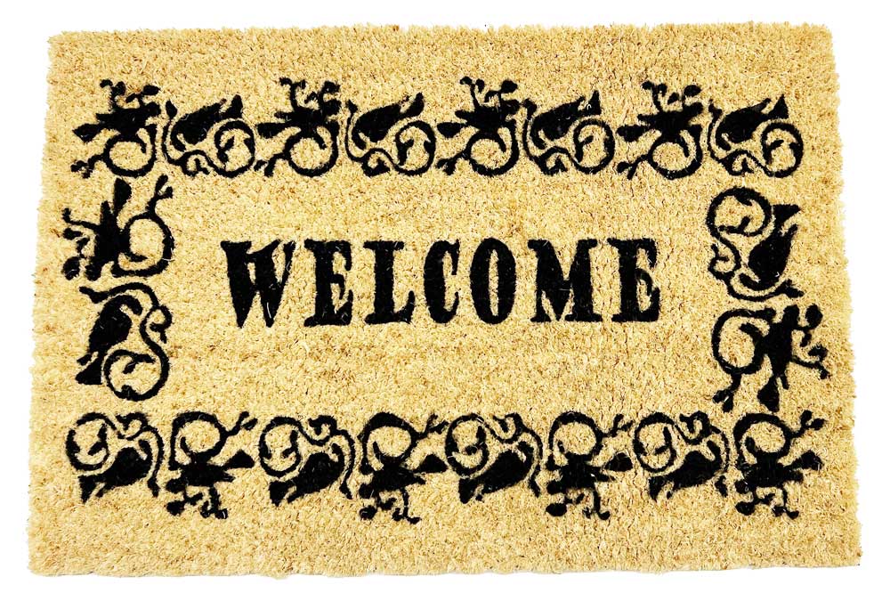 RM24 Kokos-Fussmatte – Bodenmatte, 40 x 60 cm, WELCOME