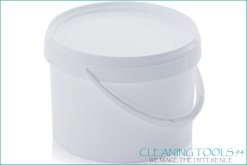 Cleaning Tools 94 Kunststoffeimer rund mit Kunststoffbügel und Deckel, weiss, 4.4 Liter