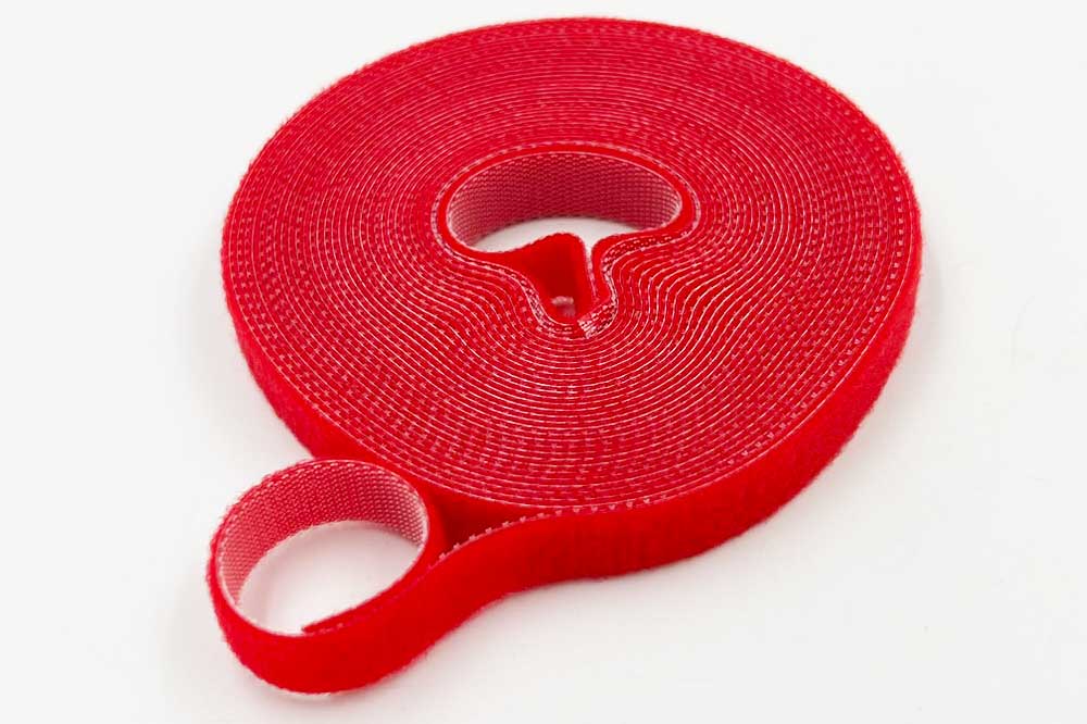 Cleaning Tools 94 Nylon-Befestigungsband mit Klettverschluss, 1 cm x 5 m, rot