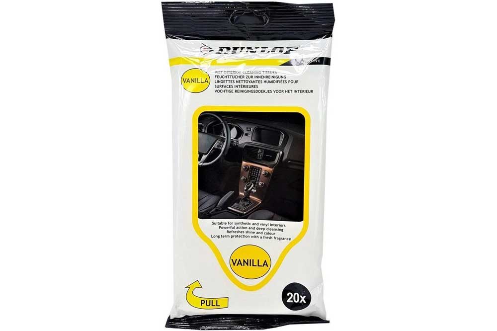DUNLOP Feuchttücher zur Innenreinigung, Vanilla - 20 Stück