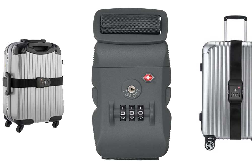 DUNLOP Koffergurten-Schloss TSA Lock, 190 x 5 cm, anthrazit