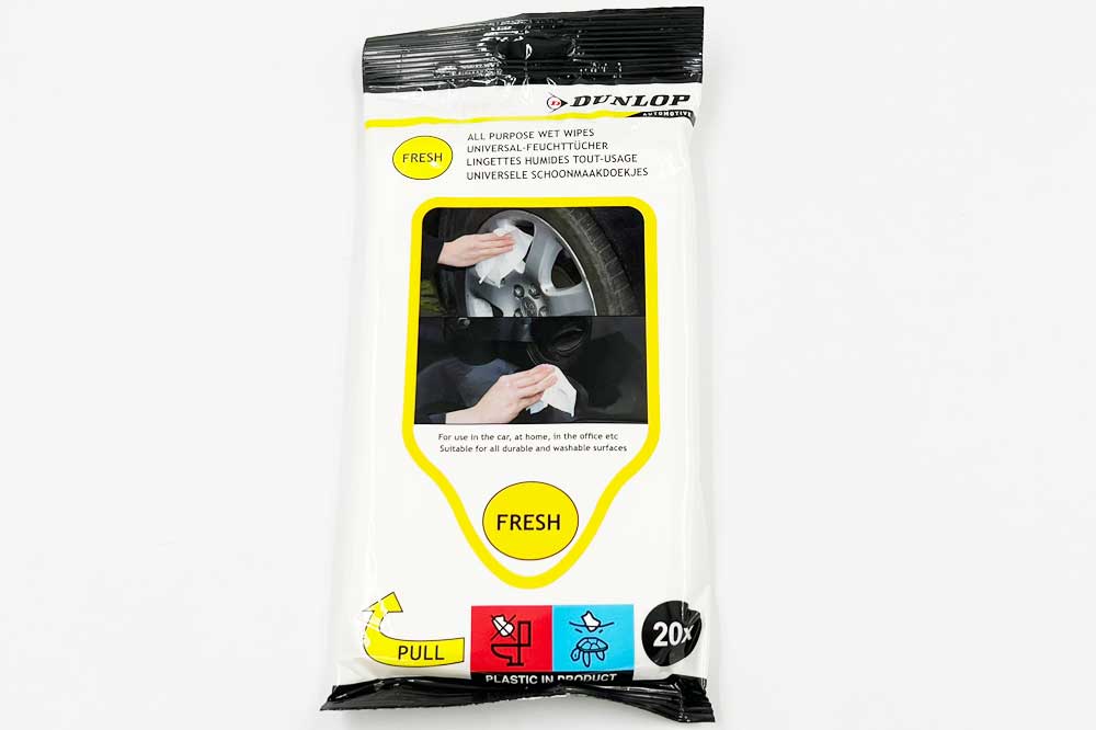 DUNLOP Universal-Feuchttücher, 20 Stück