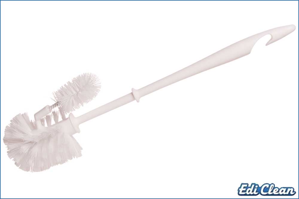 Edi Clean 82026 WC-Besen-Wandhalter sowie WC-Besen mit Randreiniger, 19er Form, weiss – Bild 2