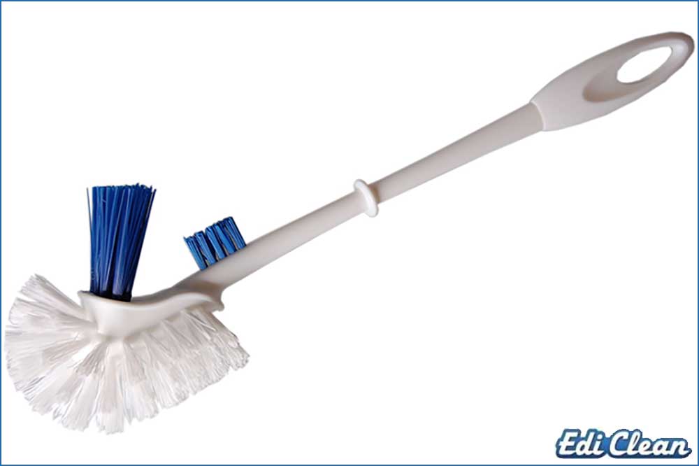 Edi Clean 81071 WC-Besen Basic mit Doppel-Randreiniger, blau-weiss