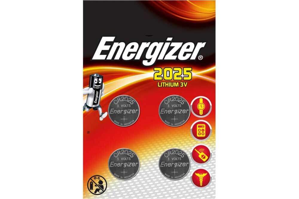 Energizer Knopfzelle 2025 Lithium 3V, 4 Stück