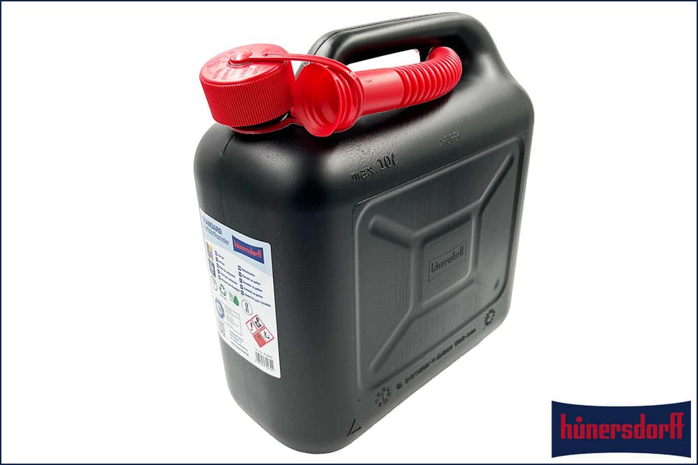 Hünersdorff Standard Benzinkanister, 10 Liter, schwarz