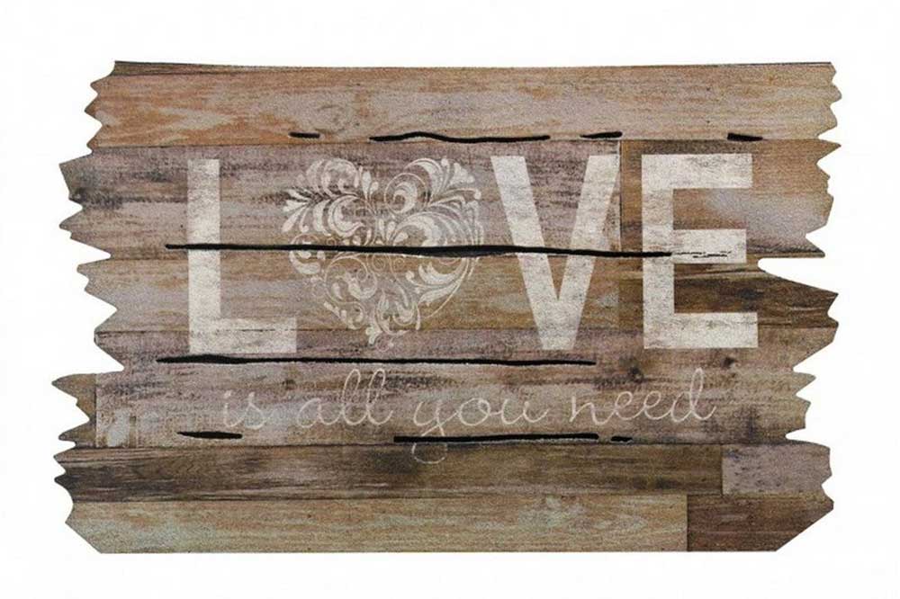 RM24 Gummi-Fussmatte - Bodenmatte, 46 x 76 cm - Love is all you need