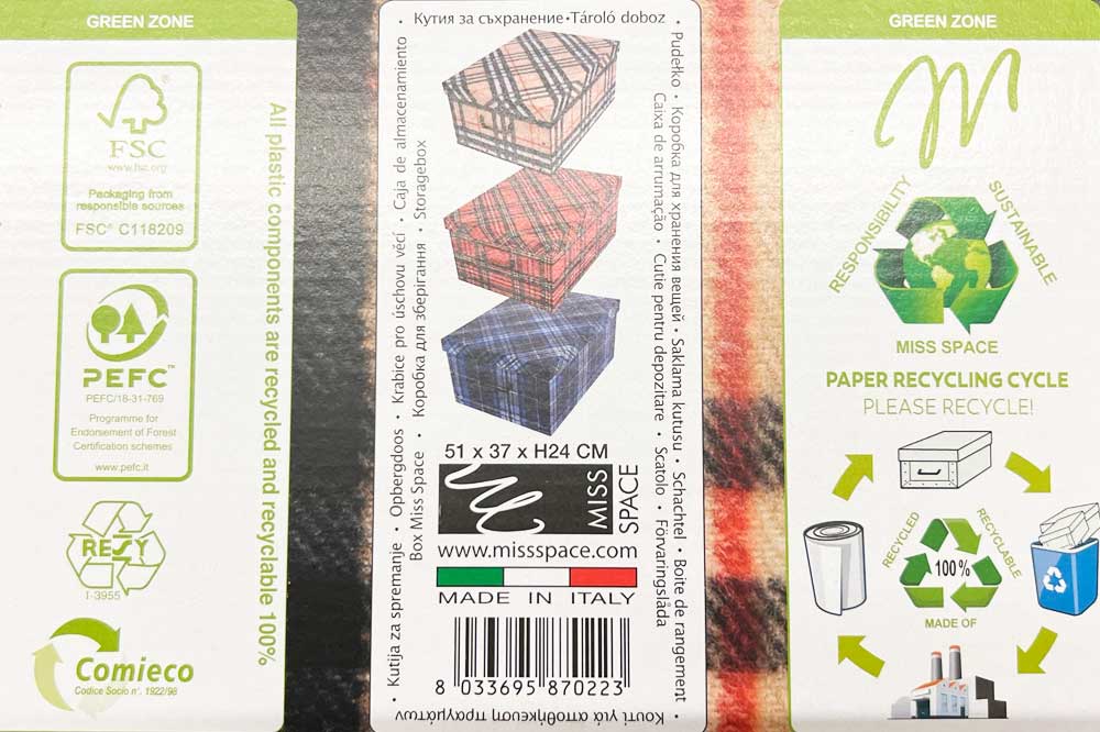 Cleaning Tools 94 MISS SPACE Aufbewahrungsbox 51 x 37 x 24 cm, braun gemustert