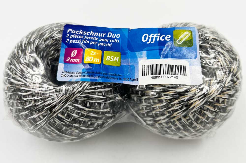 OFFICE Packschnur, 80 Meter BSM 2 mm, 2 Rollen