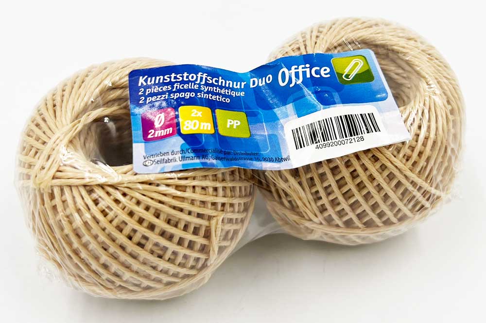OffICE Kunststoffschnur, 80 Meter PP 2 mm, 2 Rollen