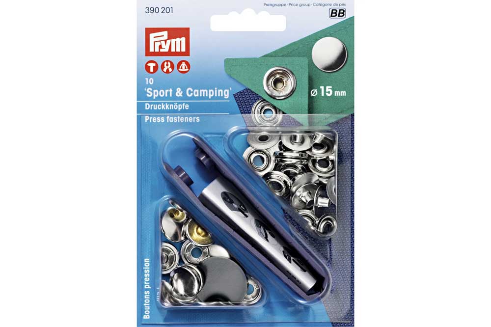 PRYM Sport & Camping Druckknopf, Ø 15 mm, 10 Stück