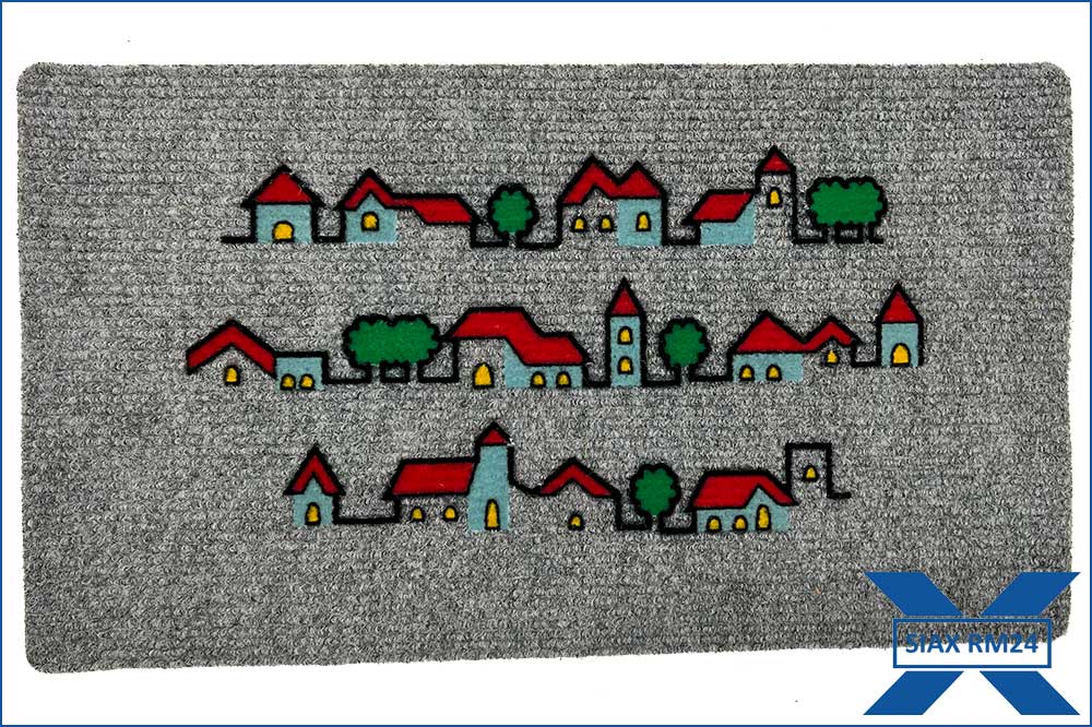 RM24 Fussmatte - Bodenmatte, 40 x 70 cm, Städtchen