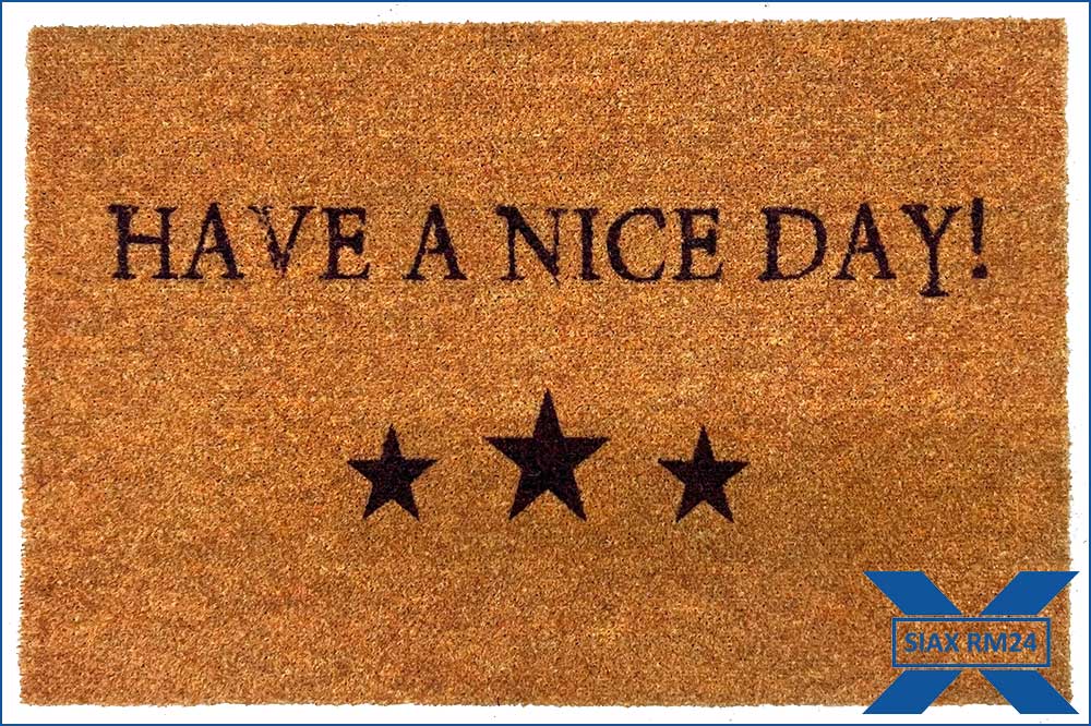 RM24 Kokos-Fussmatte - Bodenmatte, 56 x 86 cm, HAVE A NICE DAY!