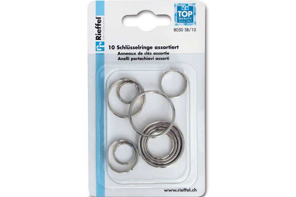 Rieffel Schlüsselringe assortiert, 10 Stück