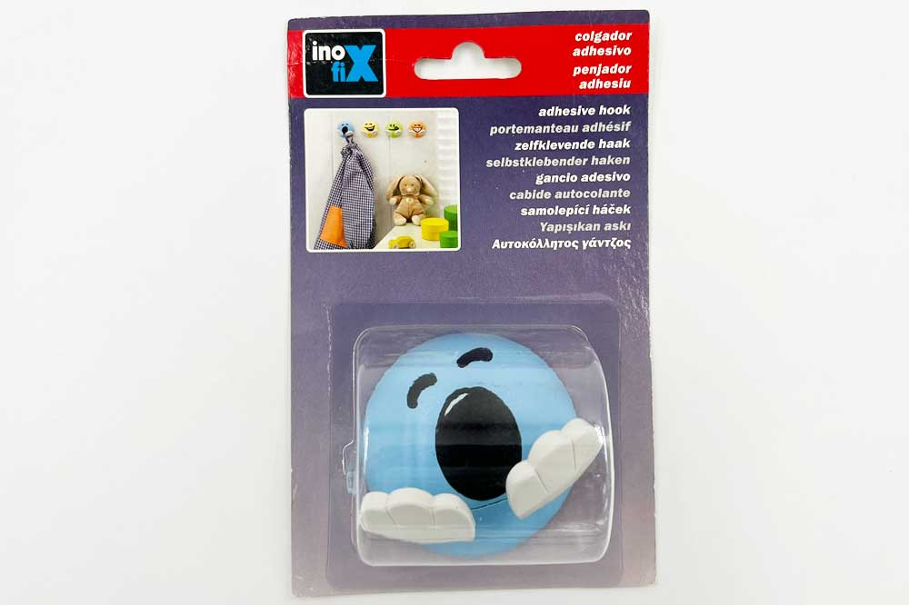 inoviX selbstklebender Haken, Smiley, blau – Bild 2