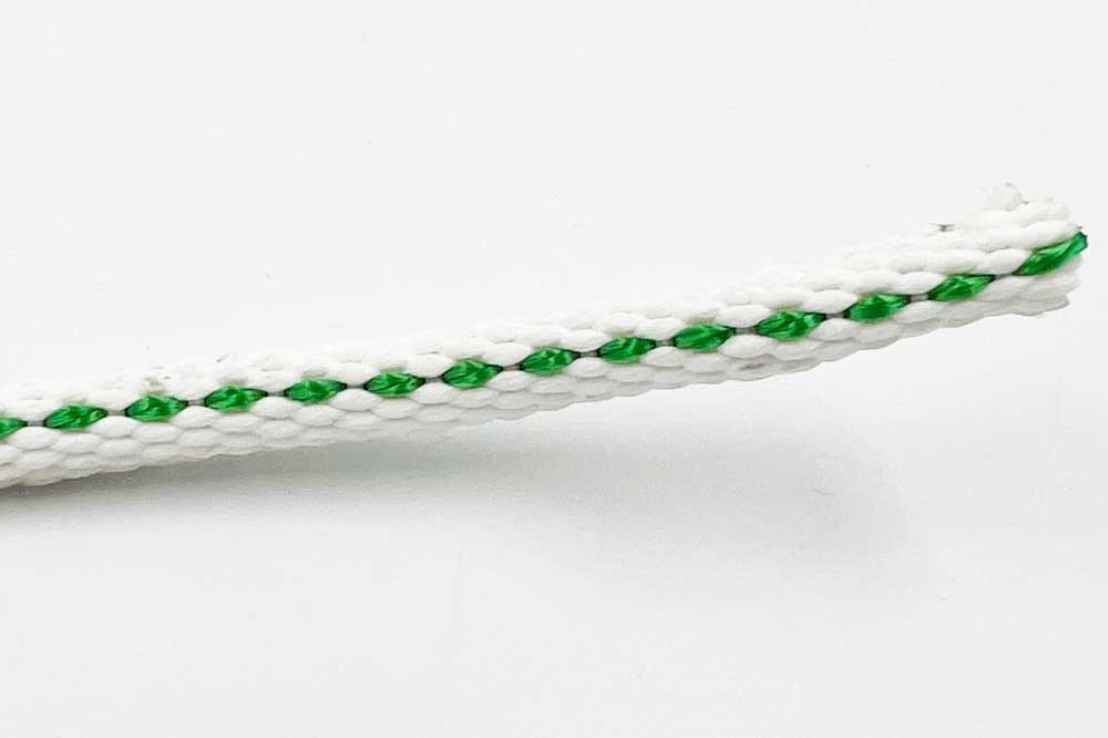 mamutec Hake Paraloc-Seil, PES Soft, 6 mm, 900 daN, weiss-grün - Meterware