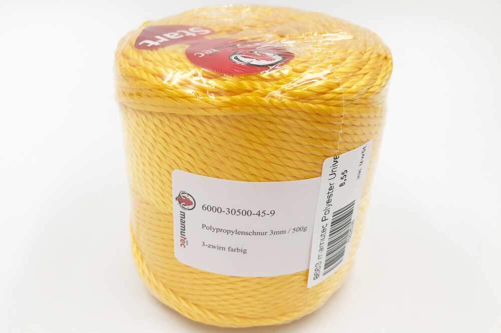 mamutec Polyester Universalschnur 3 mm, Länge 100 m, gelb