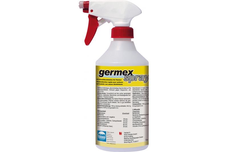 PRAMOL 16014.00193 germex spray - Schnelldesinfektion für Flächen, 500 ml