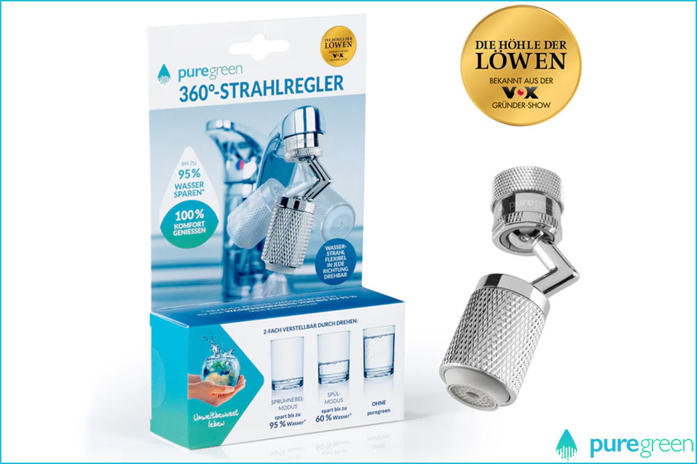 puregreen Wassersparer Waschbecken mit 360°-Strahlregler