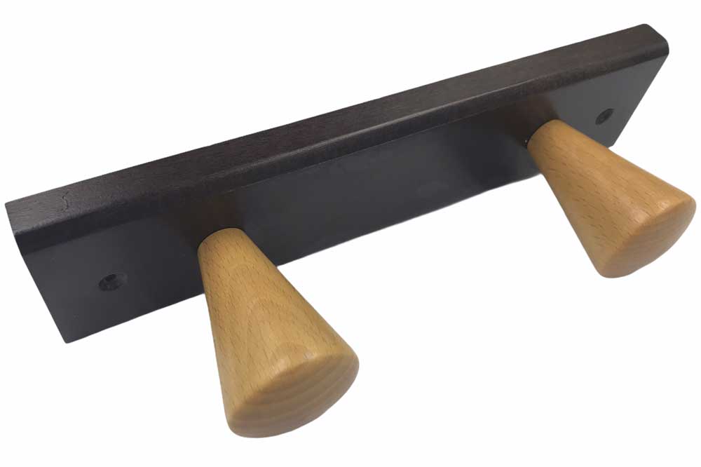 Rei Garderobenleiste Holz, dunkelbraun-hellbraun, 2 Haken