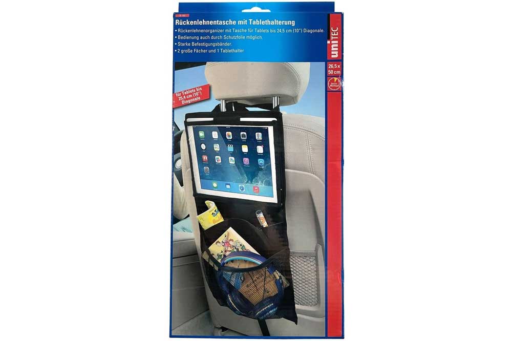 uniTEC Rückenlehnentasche mit Tablethalterung
