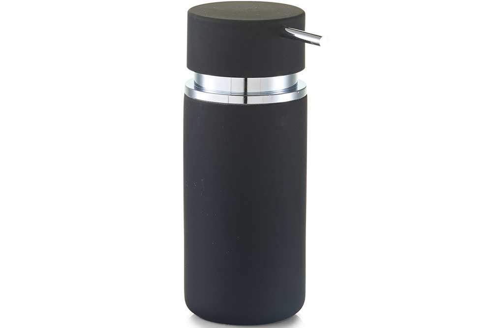 zeller PRESENT Keramik Seifenspender Rubber, schwarz