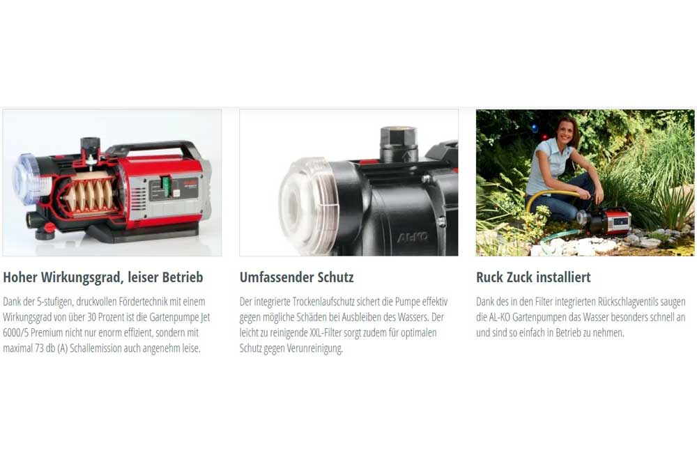AL-KO 11284460 JET 6000/5 Gartenpumpe Premium, 1400 W, 6.0 bar – Bild 5