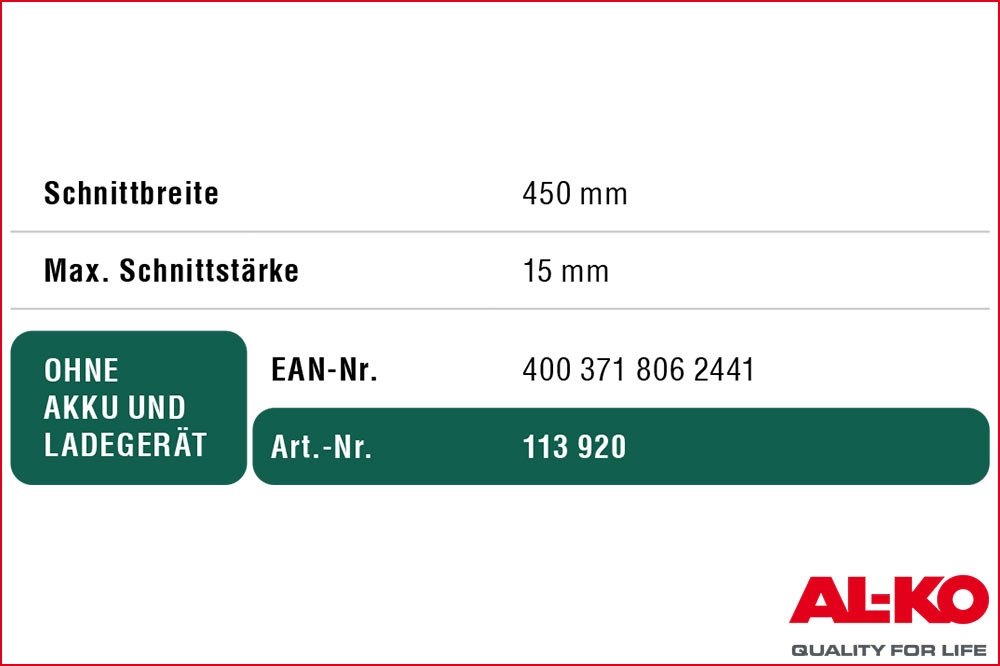 AL-KO 113920 Akku-Heckenschere HT 1845, ohne Akku und Ladegerät, 18 V – Bild 2