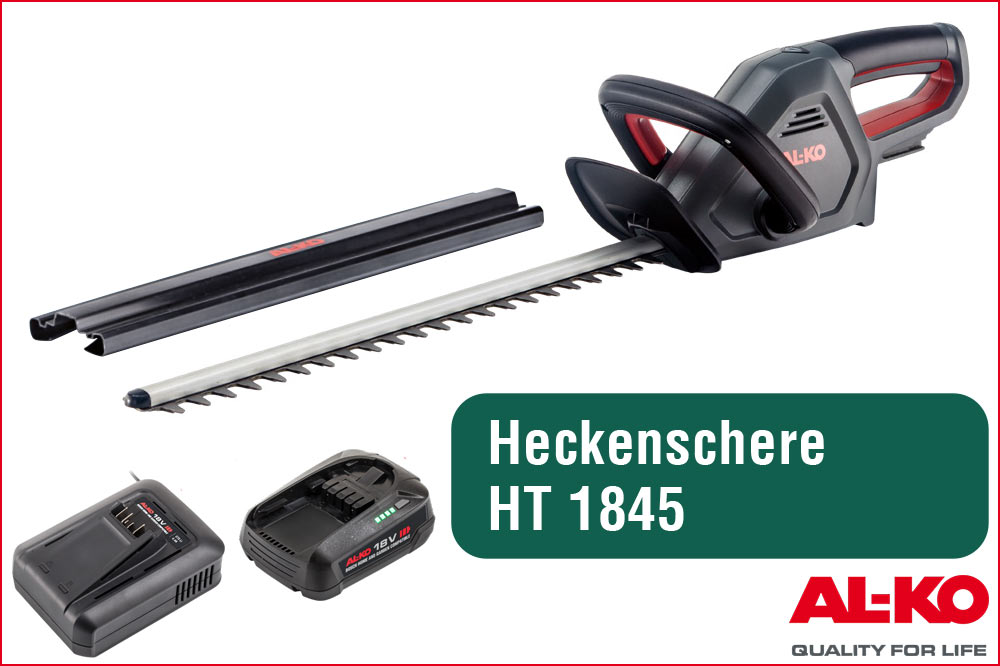 AL-KO 113939 Akku-Heckenschere HT 1845 inkl. Akku 18 V 2.5 Ah und Ladegerät