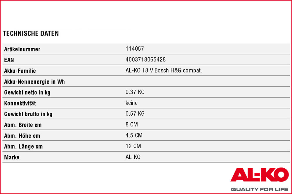 AL-KO 114057 Akku B50.5 Li-Ion 18 V 2.5 Ah, mit Akku-Ladestandanzeige – Bild 2