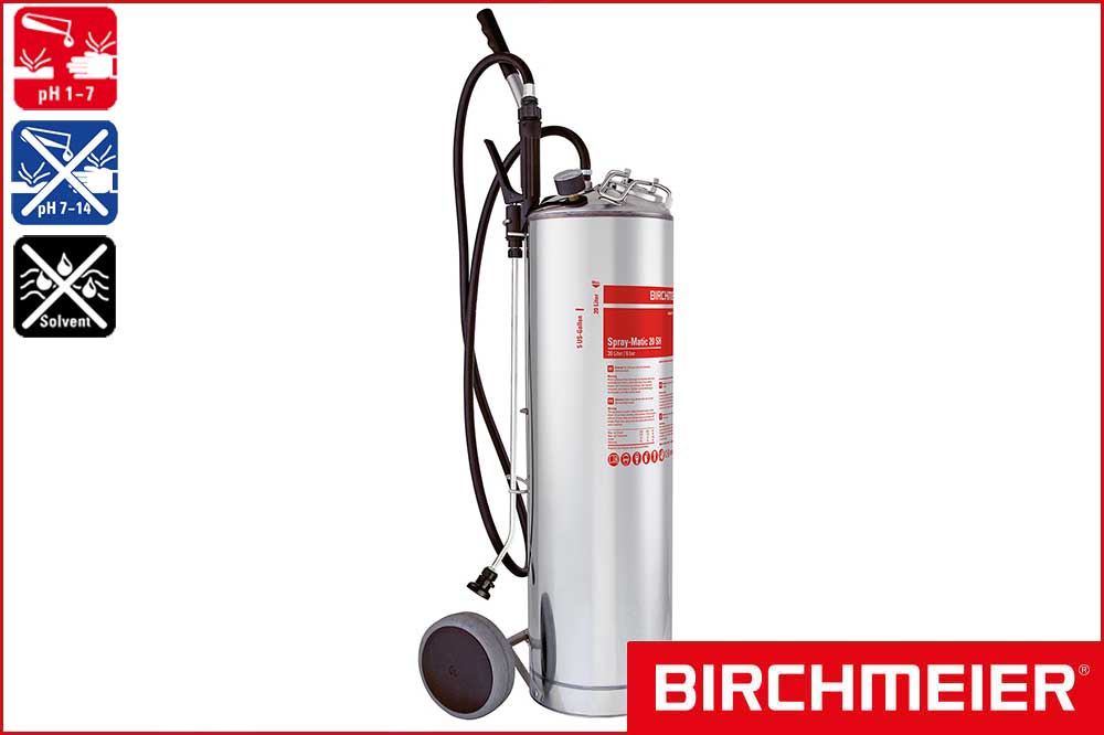 BIRCHMEIER 11648204 Edelstahl-Drucksprühgerät Spray-Matic 20 SH für Säuren, 20 Liter