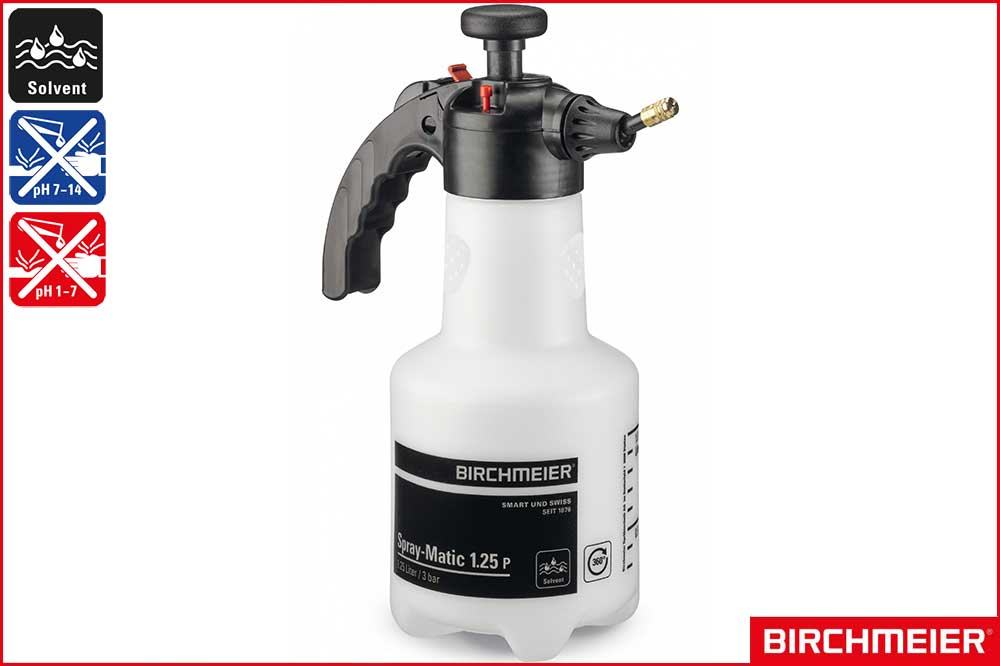 BIRCHMEIER 11963201 Handsprühgerät Spray-Matic 1.25 P / 360° für Solvent, schwarz, 1.25 Liter