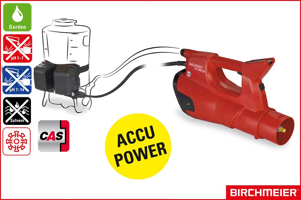 BIRCHMEIER 12119701 Akku-Sprühgebläse AS 1200 AC2 für Garden, Schädlingsbekämpfung, Bau uvm.