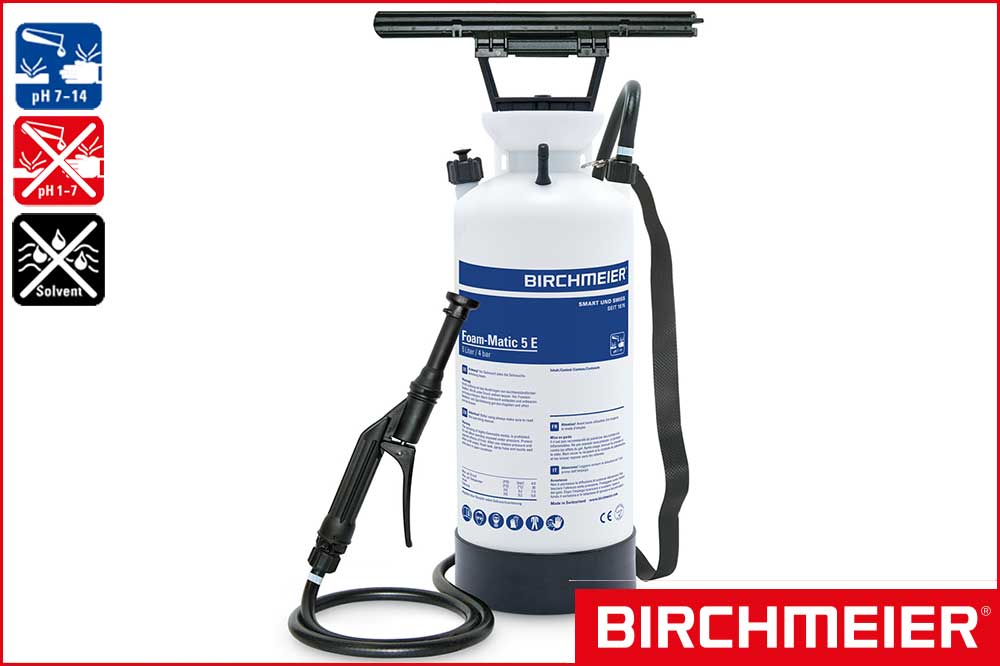 BIRCHMEIER 11907601 Schaum-Drucksprühgerät Foam-Matic 5 E für Laugen, blau, 5 Liter