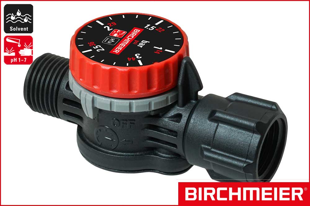 BIRCHMEIER 12140001 Druckregelventil PR 3 P1 für Säuren und Solvent - einstellbar 1-3 bar