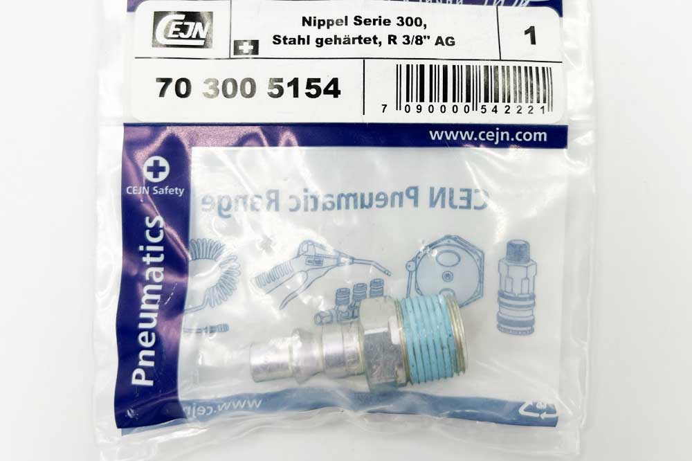 CEJN Nippel Serie 300, Stahl gehärtet, R 3/8" AG – Bild 2
