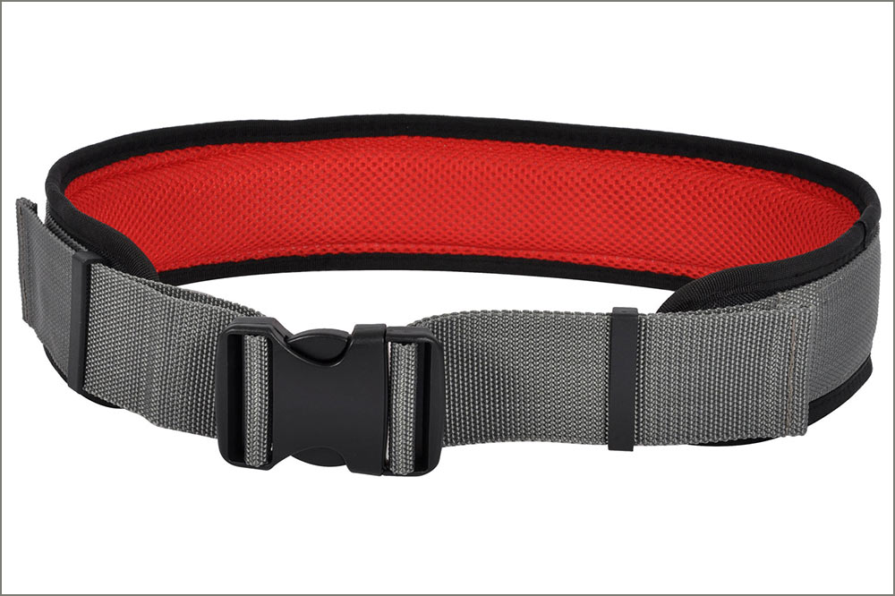 CK Magma Kompakter gepolsterter Gürtel, 80 - 115 cm, grau-rot-schwarz