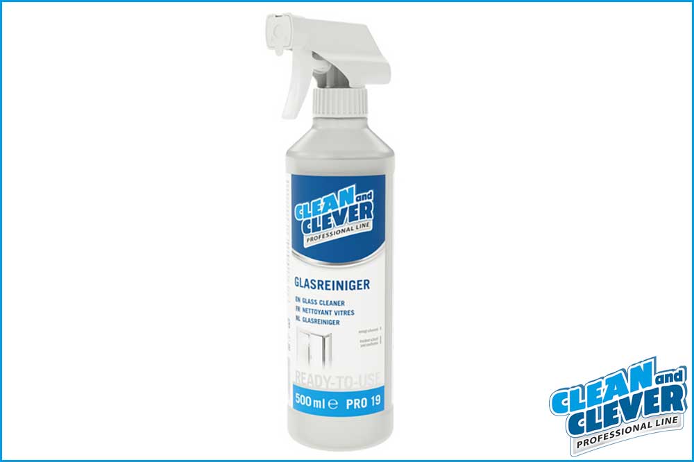 CLEAN and CLEVER PROFESSIONAL PRO 19 Glasreiniger, 500 ml Sprühflasche