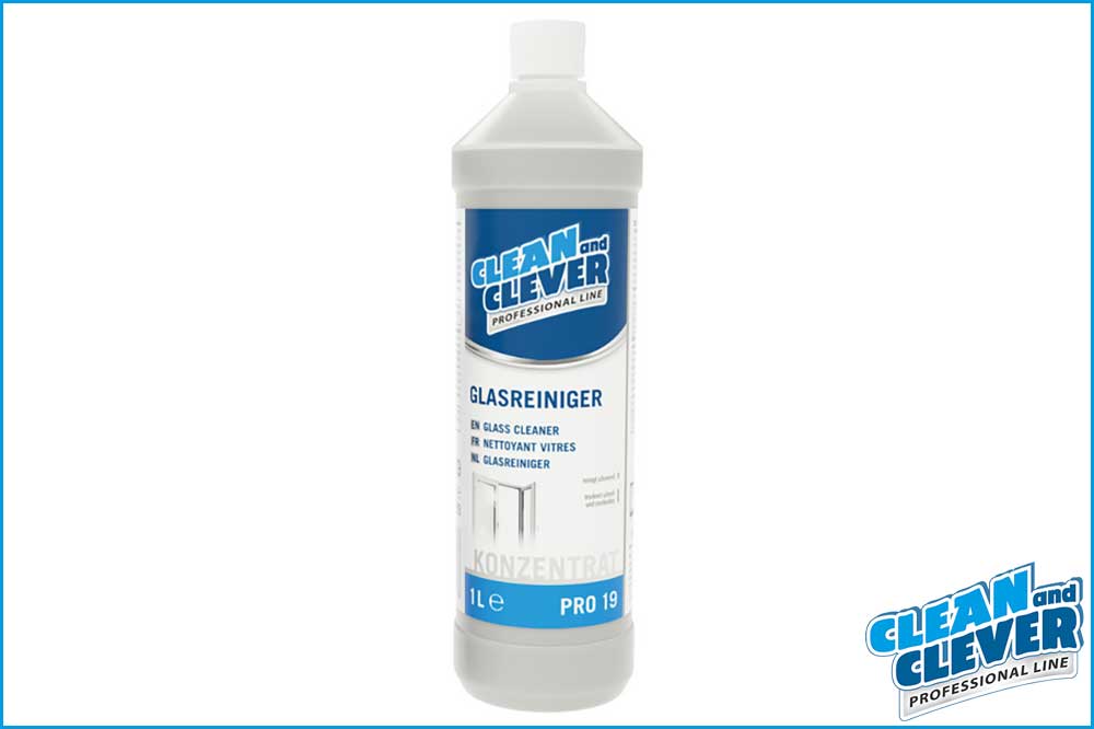CLEAN and CLEVER PROFESSIONAL PRO 19 Glasreiniger, 1000 ml Flasche